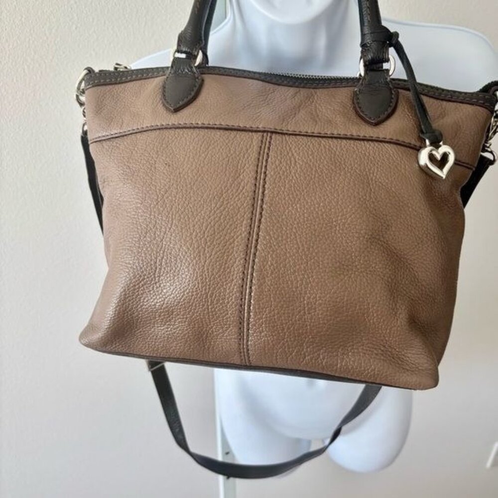 Brighton Sullivan Bag Leather Two Tone Color Block Crossbody Boho Retro Normcore